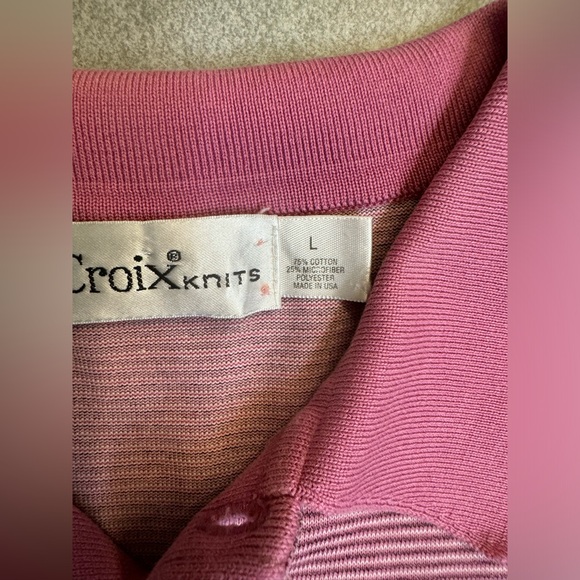 St. Croix Knit Striped Purple Polo Shirt - Men’s Large - Made in USA - Picture 4 of 7